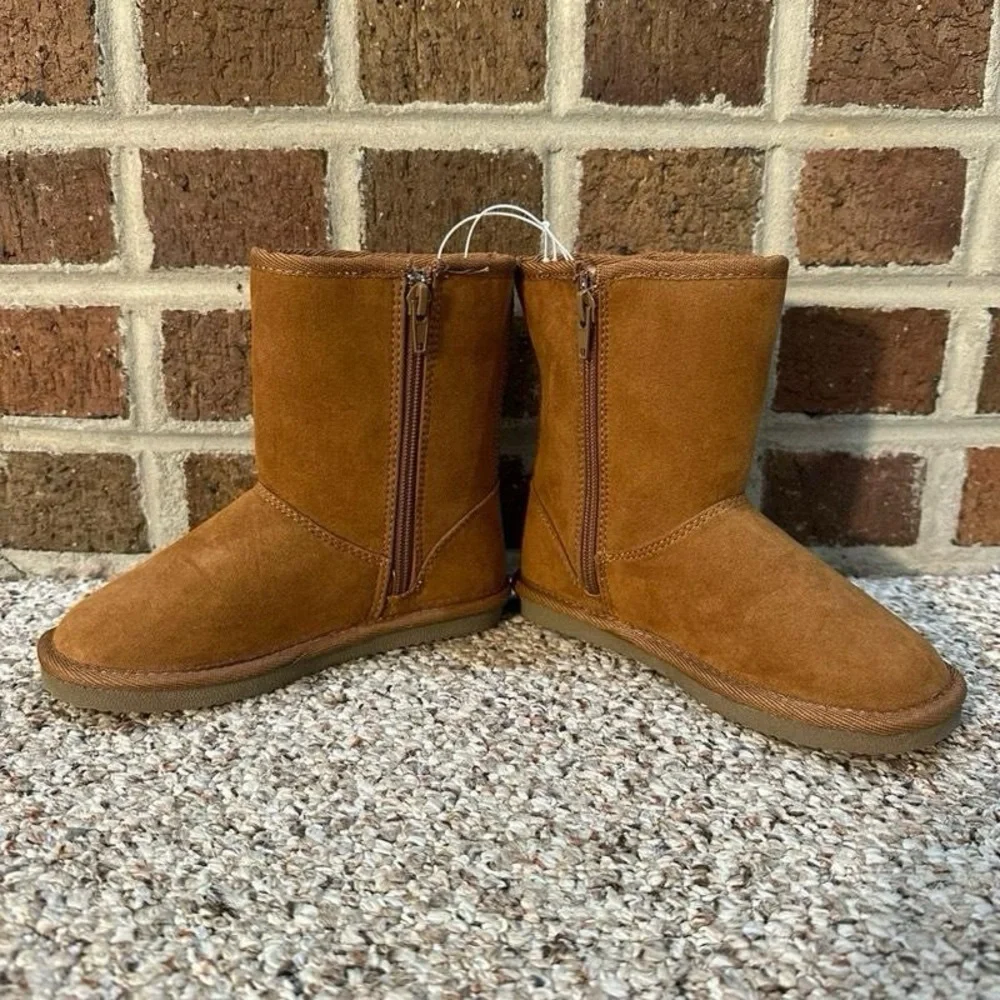 Harper Canyon Tan Faux Suede Fur Lined Winter Boots Kids child Size 12 NWOT‎